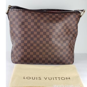Authentic Louis Vuitton Damier Ebene Delightful MM with Dustbag #2929M
